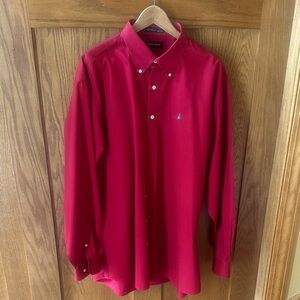 Nordstrom Men's Button-Down Dress Shirt in Bright Red with White Buttons